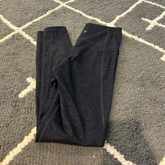 Heathered Navy Fleece Old Navy Leggings - Picture 1 of 4